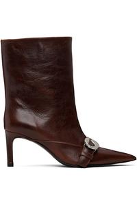 Ботильоны на каблуке с ремешком Coperni, коричневый