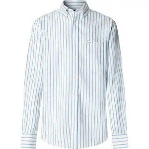 Façonnable FM302201 Льняная рубашка с длинными рукавами, синий