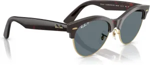 Солнцезащитные очки Ray-Ban унисекс, цвет «Красная Гавана» в золотистой оправе, темно-синие поляризованные линзы, диаметр 54 мм