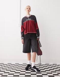 Джинсовые шорты COLLUSION черного цвета с потертостями