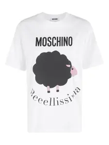 Футболка с графическим принтом Moschino, белый