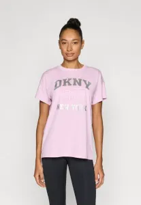 Футболка-Леггинсы с коротким рукавом и приспущенными плечами с логотипом rhinestud. Dkny, Pink Lavender
