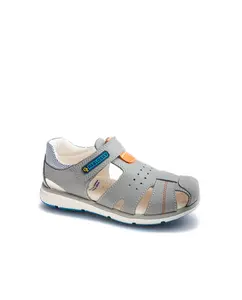 Детские сандалии из кожи на липучке Pablosky, серый