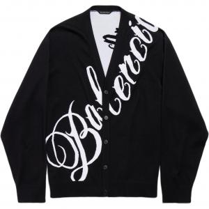 FW25 Вязаный свитер свободного кроя для мужчин Balenciaga, черный