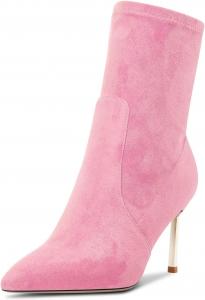 Женские ботильоны Castamere с заостренным носком на высокой шпильке, короткие ботинки на каблуке 3,3 дюйма, на молнии, классические для свадьбы, Pink A