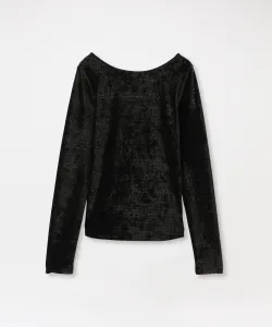 Велюровый топ с открытой спиной Loveless, цвет Black