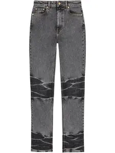 Прямые джинсы с эффектом потертости GANNI, черный