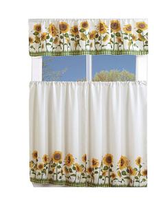 Комплект из 3 штор для кухни/кафе с драпировкой и многоярусными шторами MarCielo, No Color