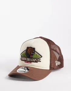 Бежево-коричневая кепка дальнобойщика с графической вышивкой New Era 9forty