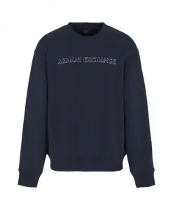 Эластичный свитер интерлок с логотипом Armani Exchange, синий