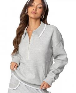 Женский свитшот с рюшами Ashtin Edikted, серый