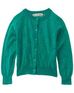 BONPOINT Кардиган с ажурной вязкой, зеленый