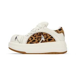 Белый Кит Серия Низкие Кроссовки для Скейтборда Женские SMILEY, Белый, Оригинальный Леопард