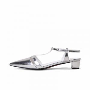 SHOEMAKER QUEEN Серебряные женские туфли на массивном каблуке, цвет Stylish Silver