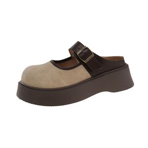 WUJI Резиновые подошвы устойчивые к истиранию и запаху закрытые тапочки для женщин экрю, цвет Ecru