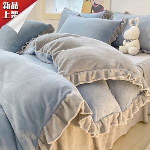 LUOLAI HOME Комплект постельного белья 4 предмета, простыня на резинке 180*200, пододеяльник 200*230