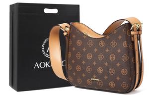 Сумка через плечо из ПВХ поливинилхлорида с искусственной кожей женская цвет кофе/экрю AOKANG