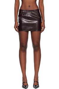 Off-White Коричневая жатая мини-юбка