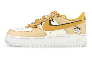 Кроссовки Nike Air Force 1 Skateboarding Shoes Women's Low-top Black, желтый