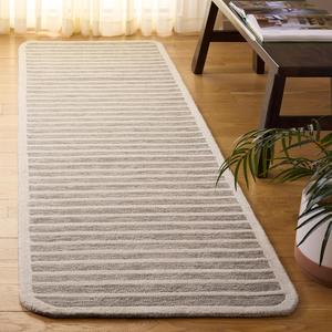 Ковер SAFAVIEH, 69 x 244 см, коллекции Ebony - ковер-дорожка, коричневый и ivory, ручной работы из шерсти, идеально для гостиной, коридора, прихожей, холла, спальни (EBN325T)