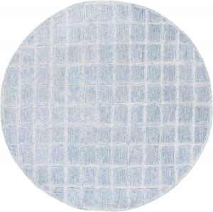 Ковер SAFAVIEH, 183 x 183 см, Genre Collection, круглый, Light Blue & Beige, ручной работы из шерсти, идеально для гостиной, спальни, столовой (GRE451L)