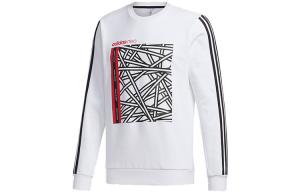 Adidas Neo Мужская толстовка белая с круглым вырезом, средней толщины, стандартного размера