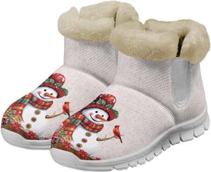 Женские зимние ботинки на снег с теплой меховой подкладкой, удобные, противоскользящие, уличные короткие ботильоны, утолщенные, размеры 36-41 Qoiuvncy, Snowmen
