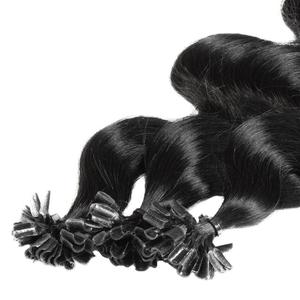 Накладные волосы bonding extensions premium echthaar #2/0 schwarz 0,8g Hair2Heart, 40cm, количество 25 шт.