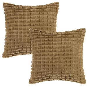 2 предмета клетчатые плюшевые наволочки из искусственного меха, однотонные, мягкие, пушистые, уютные наволочки 20 x 20 дюймов Unique Bargains, цвет Light Brown