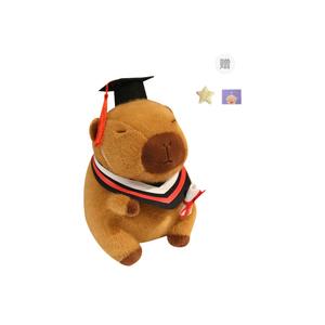 Очаровательная плюшевая кукла капибара в докторской шапочке для выпускного сезона, высота 20см/25см OU DI PIG
