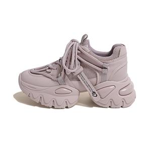 Дышащие утолщенные кроссовки на платформе для увеличения роста женские SNOWELF, черные