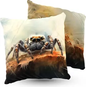 Подушка велюровая PREMIUM с рисунком паука (Skakun) 40x40 см, декоративная с наполнителем, для гостиной, спальни или в подарок () 5made