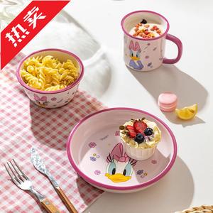 Modengzhufu Daisi New Children's Joy 7-Inch Plate - Pink, детская тарелка, 18 см, керамика, игривый дизайн