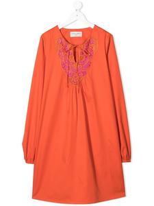 Alberta Ferretti платье туника с вышивкой, оранжевый