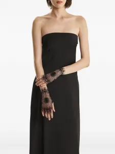 Перчатки с кружевной отделкой и бахромой 2310 STUDIO, черный