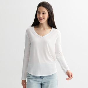 Длинный рукав с V-образным вырезом для подростков So, Modern White