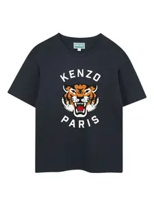 Футболка с графичным принтом Kenzo Kids, синий