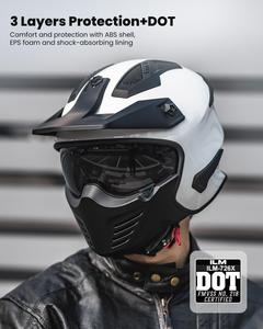 Полушлем для мотокросса ILM DOT 726X, белый