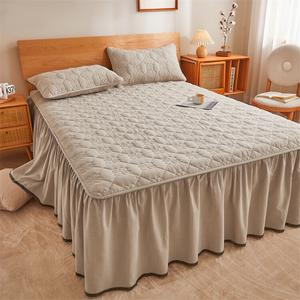 Antarctic Комплект постельного белья из 3 предметов (пододеяльник, простыня на резинке, юбка для кровати 150x200 см, высота 45 см), цвет Clover - Light Khaki, ткань из чистого хлопка