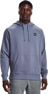 Мужская тренировочная флисовая толстовка Under Armour, худи UA Rival Fleece, белый/фиолетовый