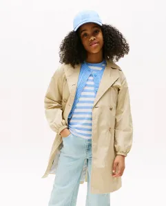 Детское габардиновое пальто с поясом Tommy Hilfiger, коричневый