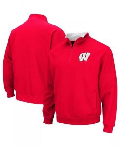 Мужская толстовка Wisconsin Badgers Big and Tall Tortugas с застежкой-молнией на четверть длины Colosseum, красный
