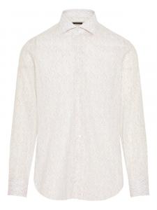 Рубашка с геометрическим узором Barba, белый