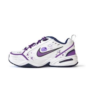 Nike Кроссовки Air Monarch 4 с защитой от скольжения, износостойкие, низкие, массивные, унисекс, белые, фиолетовые