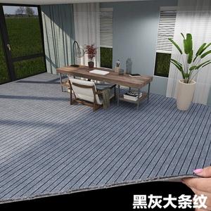 Moon TIME Ковер 200х400 см для спальни/гостиной фото-дружественный, грязеотталкивающий, с полосатым флоком, черно-серый, ворс 5 мм