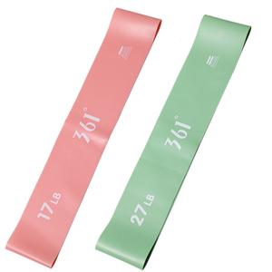 Эспандеры из ТПЭ унисекс 361°, cherry blossom розовый 17 lbs+fruit зеленый 27 lbs