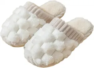 Домашние тапочки с эффектом памяти и поддержкой свода стопы, пушистые, Baimiu, белые