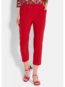 GOLDNER Короткий размер: брюки из бенгалина. Элегантные брюки-бандо с плиссировкой, красного цвета