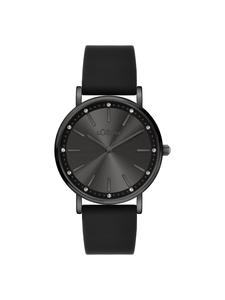 s.Oliver Классические наручные часы с блестящими камнями черного цвета