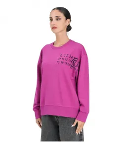 Фиолетовый свитер с круглым вырезом, осенне-зимний сезон. Maison Margiela, розовый